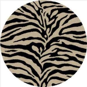   Shaggy Zebra Black Shag Round Rug Size 67 Round Furniture & Decor