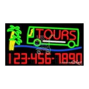 Tours Neon Sign 20 inch tall x 37 inch wide x 3.5 inch deep outdoor 