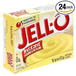 Jell O Instant Pudding & Pie Filling, Vanilla, 5.1 Ounce Boxes (Pack 