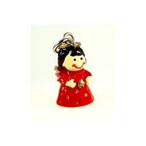 Roly Polys 3 D Hand Painted Resin Angel in Red Dress Holding Star 