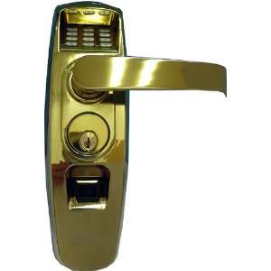 Thumblock Combination Biometric and PIN Handle Lock Polished Brass 