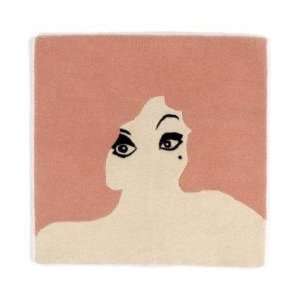  Glamour Girl Square Rug in Dusty Rose, Beige and Black 