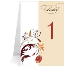  Wedding Table Number Cards   Orange Tulip Bow #1 Thru #28 