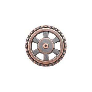  Steampunk Button   Open Wheel Button   Antique Copper 