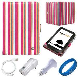  Pink Candy Colored Stripes Canvas Portfolio Protective 