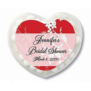  Wedding Favors Red Floral Design Personalized Heart Shaped 