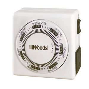  3 each Woods Indoor 7 Day Mechanical Vacation Timer 