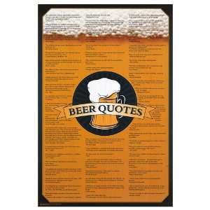  Beer Quotes Movie Poster, 24 x 36