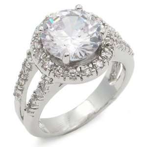 Prong Set 2.75 Carat Round CZ Engagement Ring Jewelry