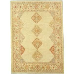  68 x 92 Ivory Hand Knotted Wool Ziegler Rug Furniture 