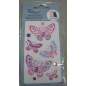  Tattoo It ER11612 Pink And Purlpe Butterfly Stickers 