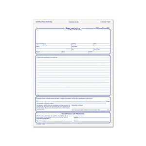  Proposal Form, 8 1/2 x 11, Three Part Carbonless, 50 Forms 