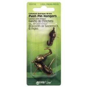  ANCHOR WIRE/HILLMAN GROUP #122210 3PK BRS Push Pin Hanger 