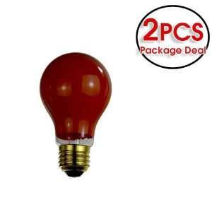  SUNLITE 25w A19 120v Medium Base Red   2 Bulbs / Pack 