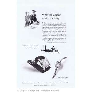  1955 Hamilton What Captain said to the Lady Vintage Ad 