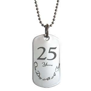  25 Year Sobriety Anniversary Stainless Steel Dog Tag 