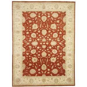  100 x 137 Red Hand Knotted Wool Ziegler Rug Furniture 