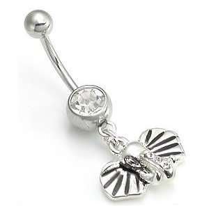  14g 12g 10g ELEPHANT HEAD Fashion Belly Ring 14g 5/16~8mm 