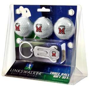  Miami Ohio Redhawks NCAA 3 Ball Gift Pack w/ Keychain 