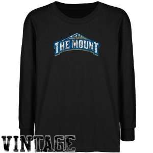 Mount St. Marys Mountaineers Youth Black Distressed Logo Vintage T 