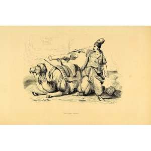  1843 Engraving Costume Persian Gunner Cannon Camel Iran 