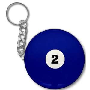  TWO BALL Pool Billiards 2.25 Button Style Key Chain 