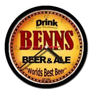  BENNS beer and ale cerveza wall clock 