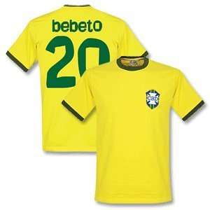  1970 Brazil Home Retro Shirt + Bebeto 20 (Samba Style 