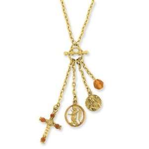  Gold Tone Toggle Necklace Jewelry