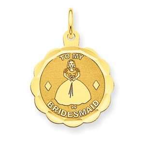  14K Bridesmaid Charm   Measures 22.1x15.5mm   JewelryWeb Jewelry