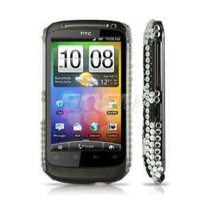  Ecell   CLEAR FLOWER CRYSTAL BLING BACK CASE FOR HTC 