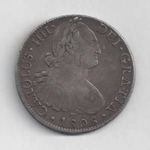    Colonial America Spanish Eight Reales Coin 