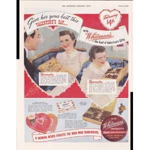 Whitmans Chocolates A Woman Never Forgets The Man Who Remembers 1942 