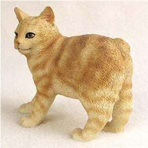  Manx, Red Tabby Original Cat Figurine (4in 5in)