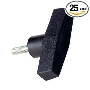 DimcoGray 470 Black Thermoplastic T Handle Male Stud Wing Knob, 2 1/2 