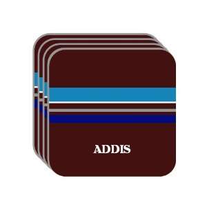 Personal Name Gift   ADDIS Set of 4 Mini Mousepad Coasters (blue 