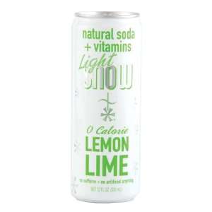 Light Snow Natural Soda + Vitamins   Lemon Lime, 12 Pack of 12oz Cans 