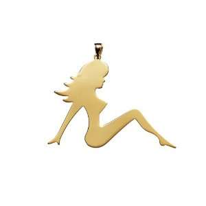 White Trash Charms Small Mudflap Girl Pendant Sterling Silver .925 and 