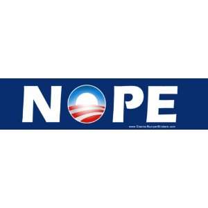  Anti Obama Bumper Sticker Decal   Nope 
