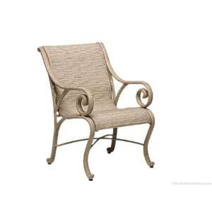 Landgrave Riviera Cast Aluminum Arm Patio Dining Chair Caramel Ash 