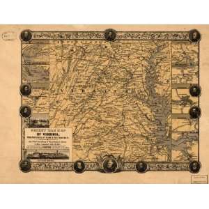  1861 Civil War map of Virginia & Maryland