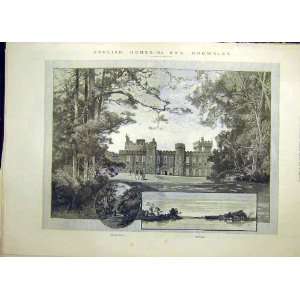  1890 Knowsley English Homes Building Old Print Antique 