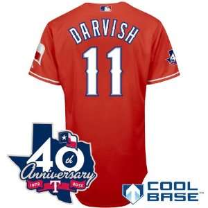 Texas Rangers Authentic Yu Darvish Alternate Cool Base Jersey w/ 40th 