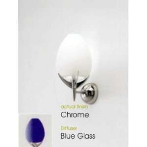  Zaneen D1 3019 FLORA WALL SCONCE, Chrome Finish with Blue 