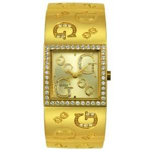  GUESS? Womens 96049L Gold Tone Crystal Accented Watch 