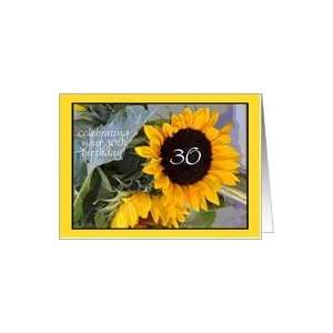  30th Birthday, sunflower Card Toys & Games