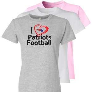 Love Patriots Football Ladies T Shirt New England  