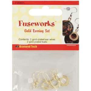  Fuseworks Jewelry Findings gold Earrings 2 Pair/pkg Arts 