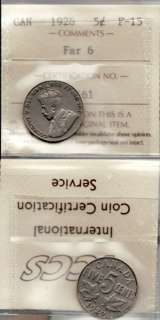 1926 Nickel Coin 5 ct Canada George V ~ Far 6 Fine 15  