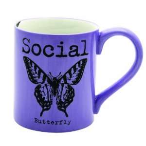   by Lorrie Veasey Social Butterfly Mug, 3 3/4 Inch